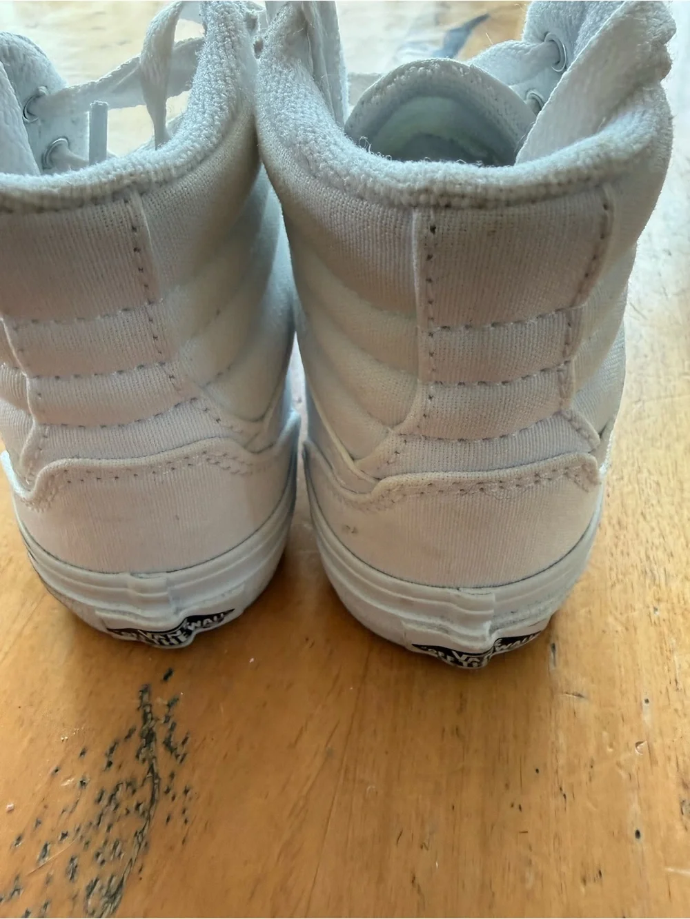 Vans Kids White High-Top Canvas Sneakers little girls 11.5